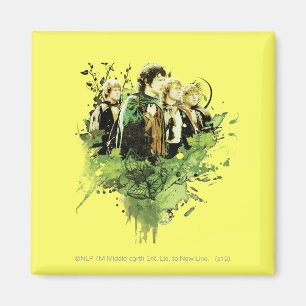 FRODO™ mit Hobbits Vector Collage Magnet