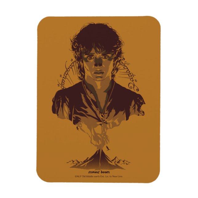 FRODO™ MOUNT DOOM™ Tengwar-Inschrift Grafik Magnet (Vertikal)