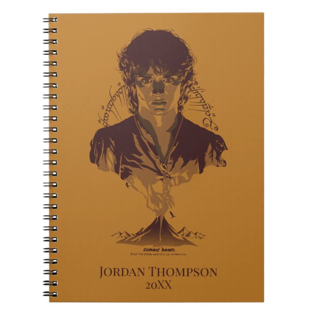 FRODO™ MOUNT DOOM™ Tengwar-Inschrift Grafik Notizblock (Vorderseite)