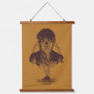 FRODO™ MOUNT DOOM™ Tengwar-Inschrift Grafik Wandteppich Mit Holzrahmen