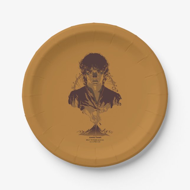 FRODO™ MOUNT DOOM™ Tengwar Inscription Graphic Pappteller (Vorderseite)