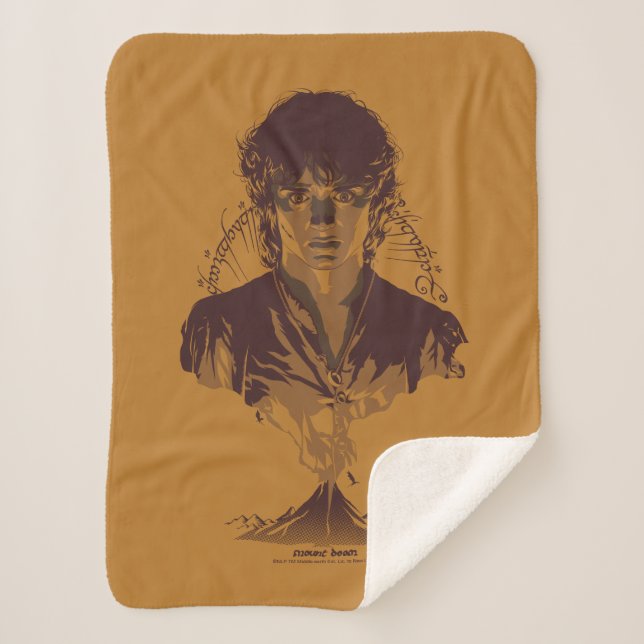 FRODO™ MOUNT DOOM™ Tengwar Inscription Graphic Sherpadecke (Vorderseite)