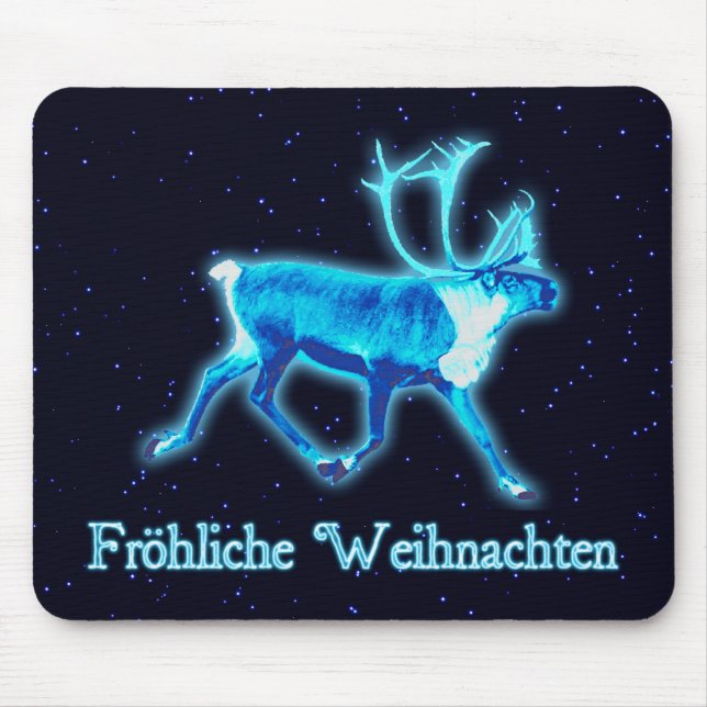 Froehliche Weihnachten - Blaue Karibik (Reindeer) Mousepad (Vorne)