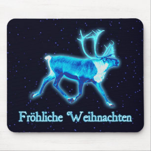 Froehliche Weihnachten - Blue Caribou (Reindeer) Mousepad