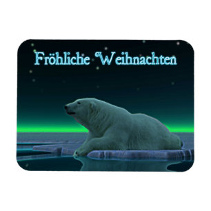 Froehliche Weihnachten - EisEdge Polar Bear Magnet