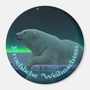 Froehliche Weihnachten - EisEdge Polar Bear Magnet