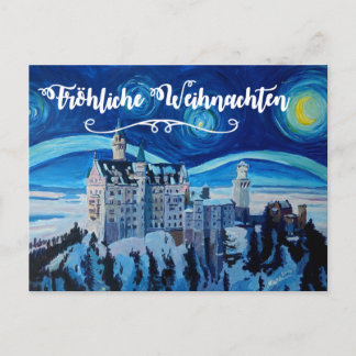Froehliche Weihnachten Winter Märchenschloss Postkarte