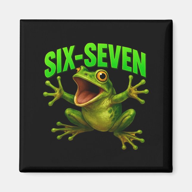 Frog 67 Meme Six Seven Funny Gen Alpha  Magnet (Vorne)