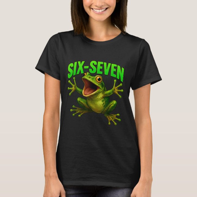 Frog 67 Meme Six Seven Funny Gen Alpha  T-Shirt (Vorderseite)