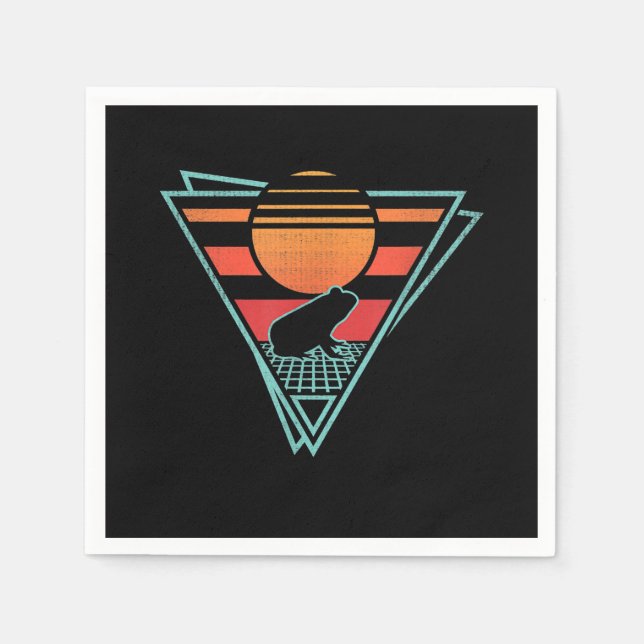 Frog 80er EDM Synthwave-Geschenk Serviette (Vorderseite)