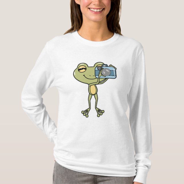 Frog als Fotograf mit Kamera T-Shirt (Vorderseite)