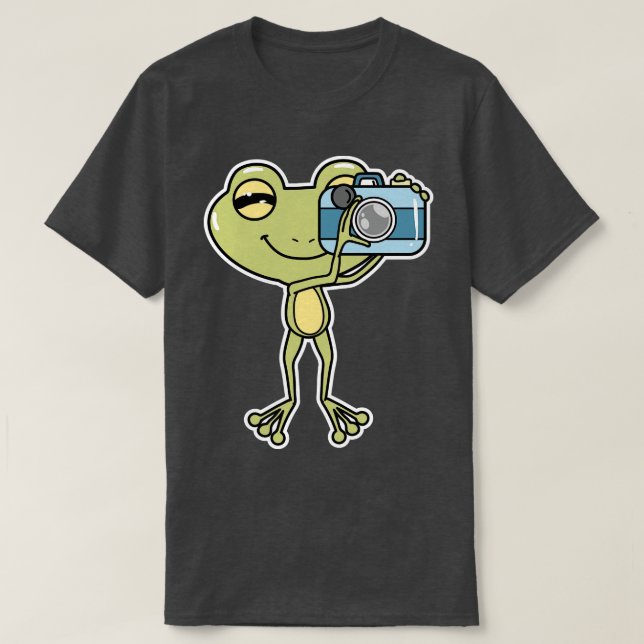 Frog als Fotograf mit Kamera T-Shirt (Design vorne)