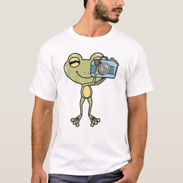 Frog als Fotograf mit Kamera T-Shirt (Vorderseite)