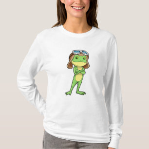 Frog als Pilot mit Hut und Brille T-Shirt