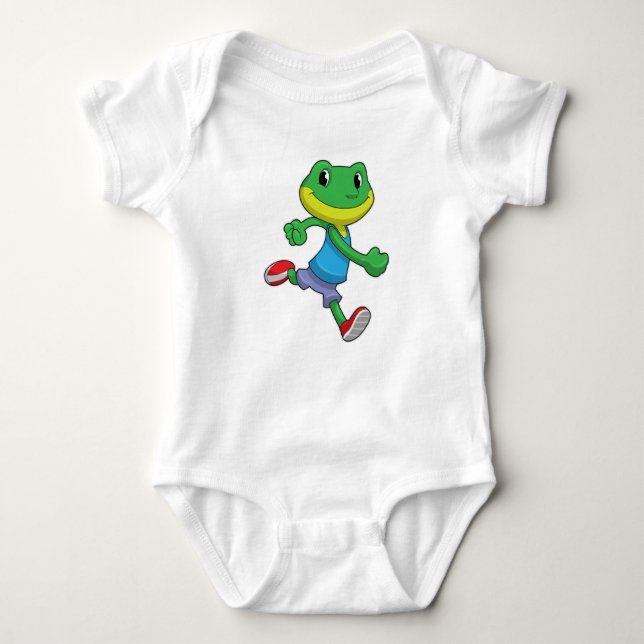Frog als Runner beim Laufen Baby Strampler (Vorderseite)