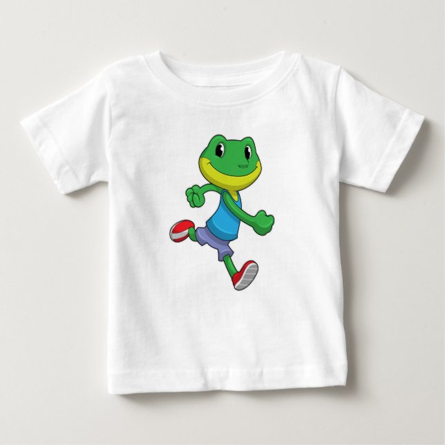 Frog als Runner beim Laufen Baby T-shirt (Vorderseite)