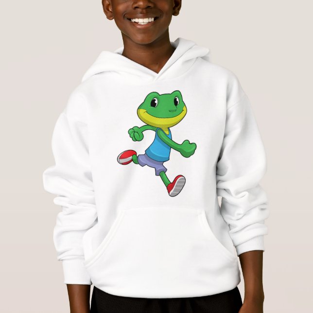 Frog als Runner beim Laufen Hoodie (Vorderseite)