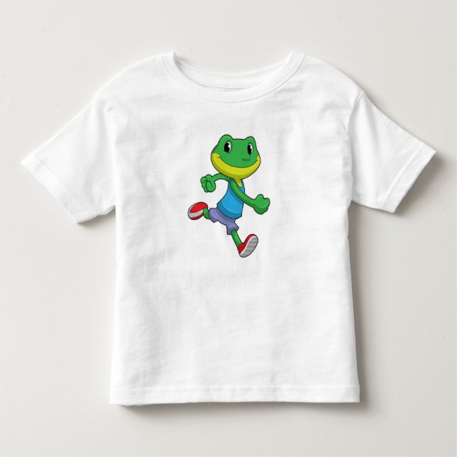 Frog als Runner beim Laufen Kleinkind T-shirt (Vorderseite)