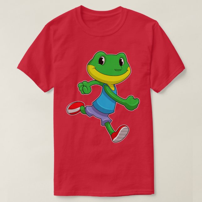 Frog als Runner beim Laufen T-Shirt (Design vorne)