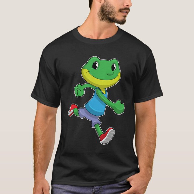 Frog als Runner beim Laufen T-Shirt (Vorderseite)