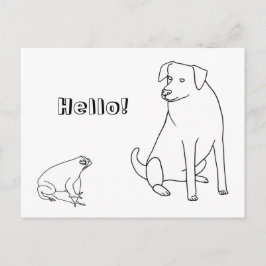 Frog and Dog, Hello, Coloring Postcards 2 Postkarte