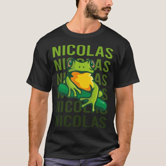 Frog Art - Nicolas Name T-Shirt (Vorderseite)