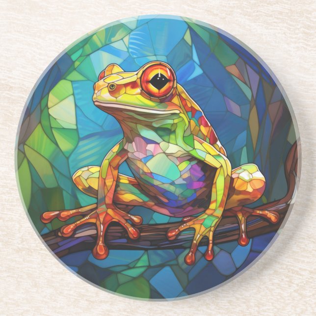 Frog Art Sandstone Untersetzer (Vorne)