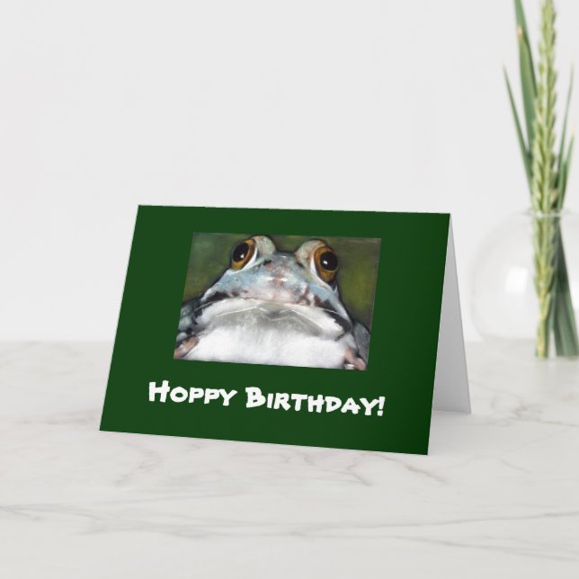FROG ARTWORK HOPPY BIRTHDAY KARTE (Vorderseite)