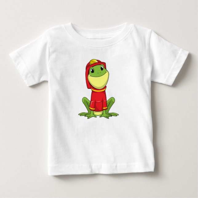 Frog as Firefighter with Helmet Baby T-shirt (Vorderseite)