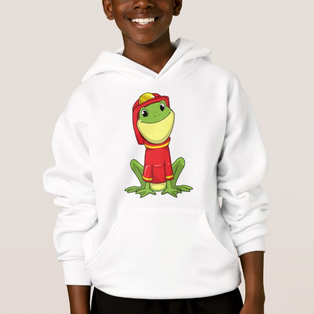 Frog as Firefighter with Helmet Hoodie (Vorderseite)