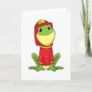 Frog as Firefighter with Helmet Karte