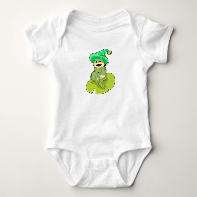 Frog as Wizard with Magic wand Baby Strampler (Vorderseite)