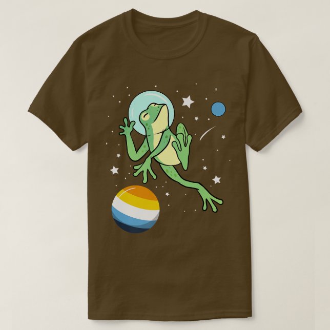 Frog Astronaut Aroace Pride T-Shirt (Design vorne)