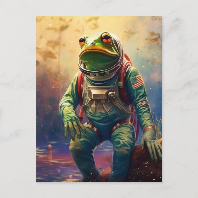 Frog Astronaut Postkarte (Vorderseite)