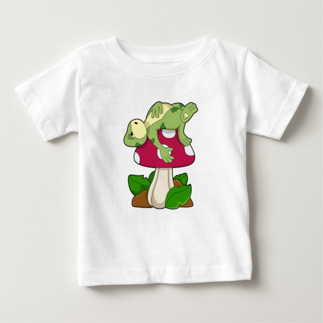 Frog at Sleeping with Mushroom Baby T-shirt (Vorderseite)