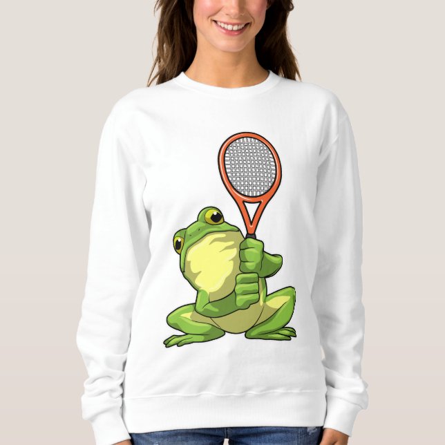 Frog at Tennis with Tennis racket Sweatshirt (Vorderseite)