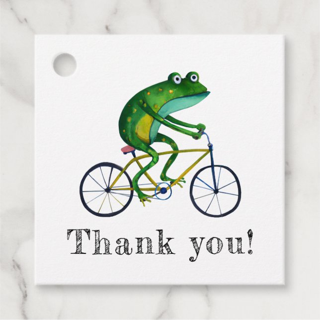 Frog auf dem Fahrrad Geschenkanhänger (Vorderseite)