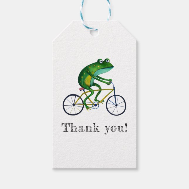 Frog auf dem Fahrrad Geschenkanhänger (Vorderseite)
