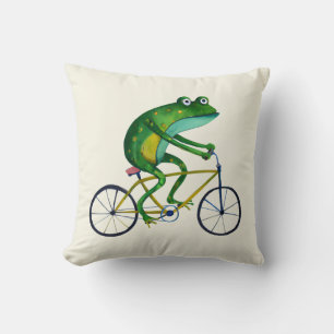 Frog auf dem Fahrrad Kissen