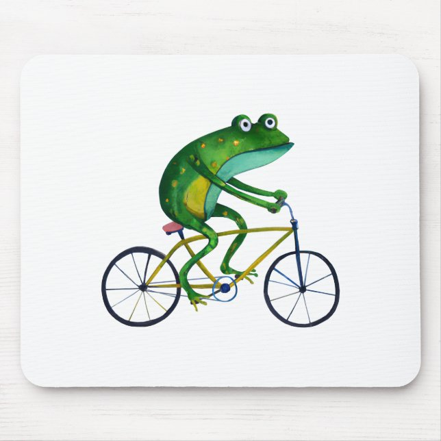 Frog auf dem Fahrrad Mousepad (Vorne)
