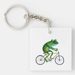Frog auf dem Fahrrad Schlüsselanhänger