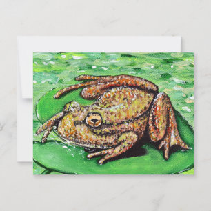 Frog auf einem Lily Pad Gemälde Postkarte