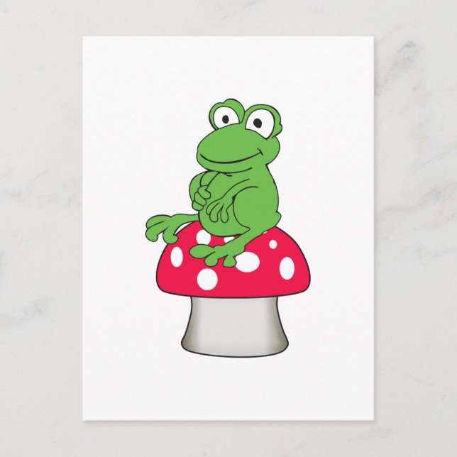 FROG AUF TOADSTOOL POSTKARTE (Vorderseite)