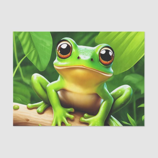 Frog auf Zweig Natur Kunst Seidenpapier (Vorderseite)