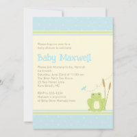 Frog Baby Boy Shower Einladung - Blau und Grün