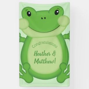 Frog Baby Dusche Green Banner