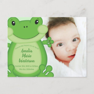Frog Baby Dusche Grün Postkarte