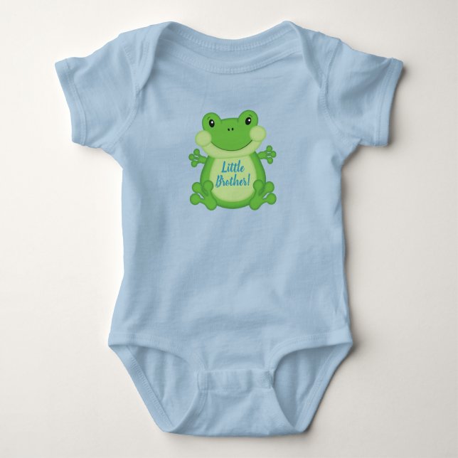 Frog Baby Shower Blue Baby Strampler (Vorderseite)