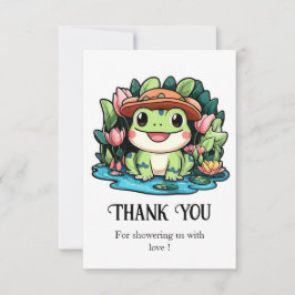 Frog Baby Shower Dankeskarte