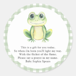 Frog Baby Shower - Gebetskandal Runder Aufkleber